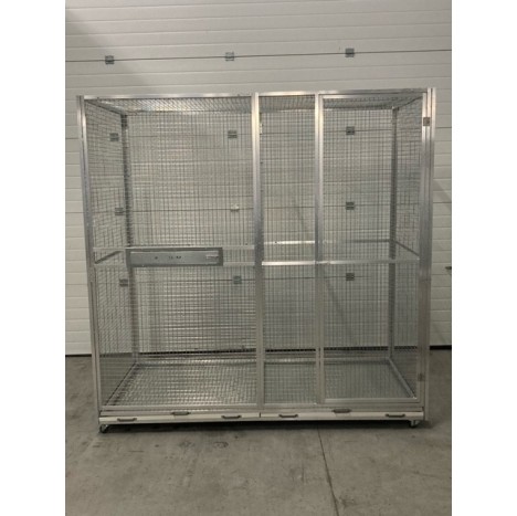 Volière 2m/1m/2m avec grille amovible et tiroir de fond