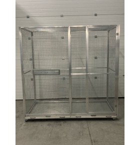 Volière 2m/1m/2m avec grille amovible et tiroir de fond