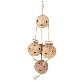 Coconut jungle grand pendentif avec sisal & carton couleur bois