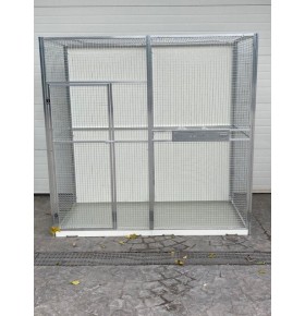 Volière 2m/1m/2m avec tiroirs de fond et arrière fermé