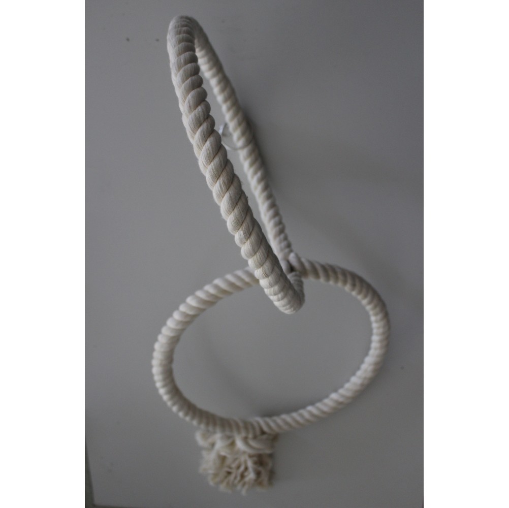 Pendentif double anneaux corde