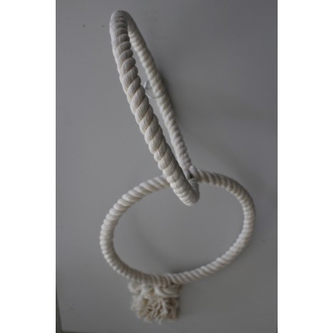 Pendentif double anneaux corde