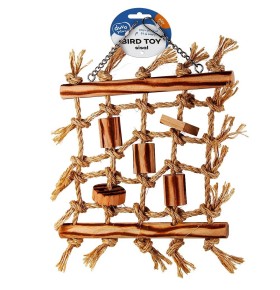 Filet d'escalade en sisal et blocs de bbq beige