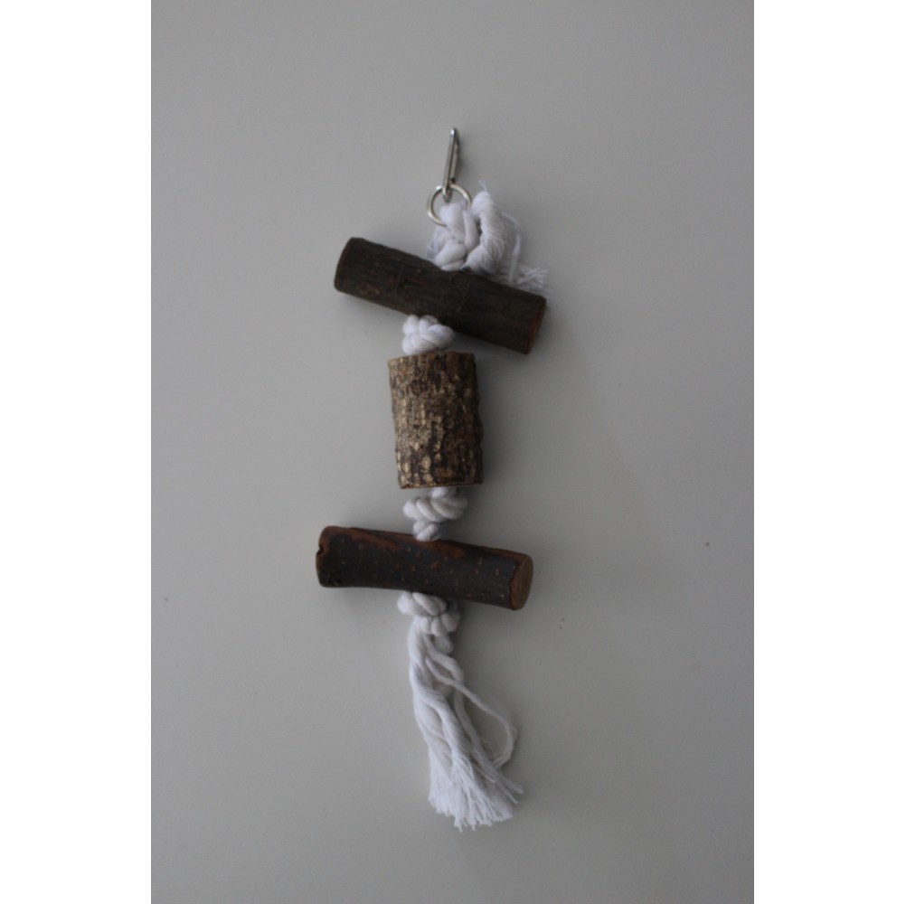 Pendentif corde nœuds et bois