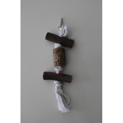 Pendentif corde nœuds et bois