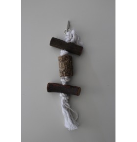 Pendentif corde nœuds et bois