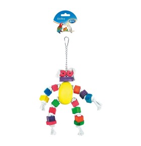 Poupée colorée en corde de coton et blocs